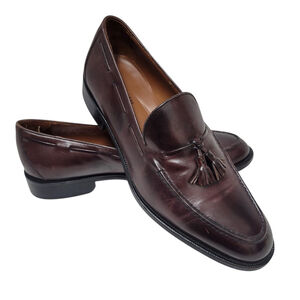 BOSTONIAN Tassel Genuine Leather Burgundy Loafer Dress Shoes #28686 Size 10M